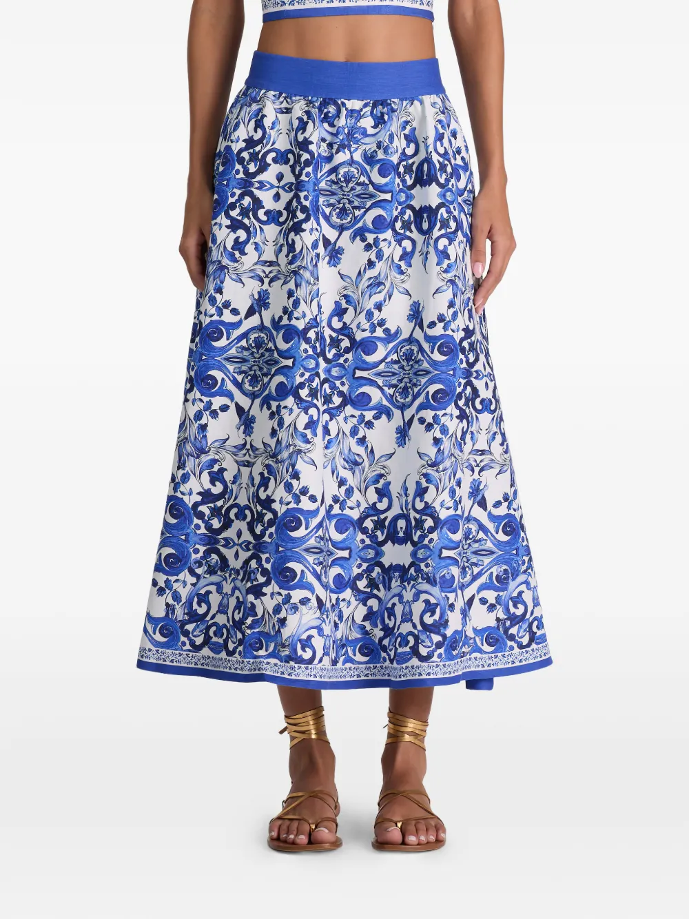 alice + olivia Earla flared midi-rok Wit