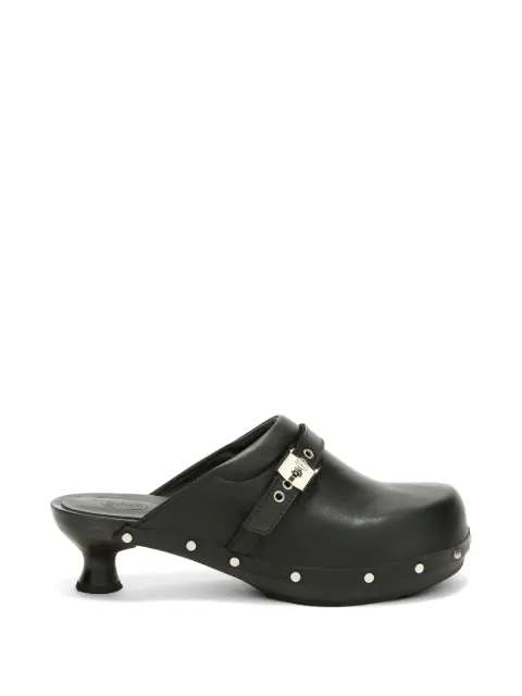 Scholl stud-embellished buckle-strap mules