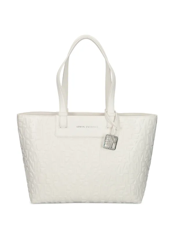 Armani Exchange エンボスロゴ ハンドバッグ Armani Exchange ロゴエンボス ハンドバッグ | ニュートラル | FARFETCH JP