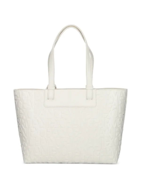 Armani Exchange エンボスロゴ ハンドバッグ Armani Exchange ロゴエンボス ハンドバッグ | ニュートラル | FARFETCH JP