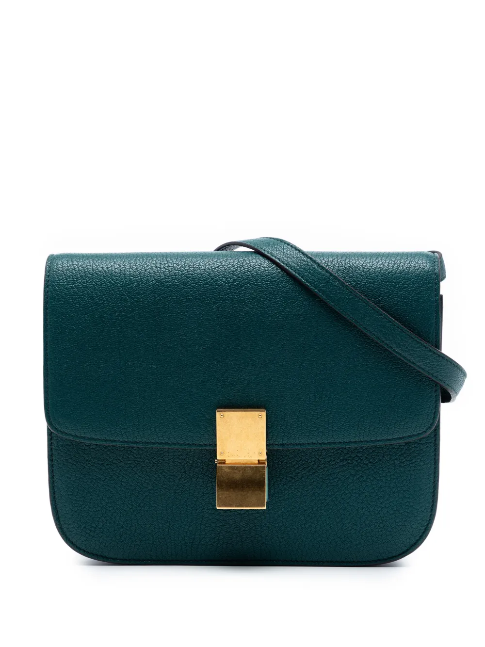 Celine Pre-Owned 2016 Medium Goatskin Classic Box crossbody bag - Verde
