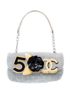 CHANEL キャンバス ココマーク カメリア No.5 ショルダーバッグ