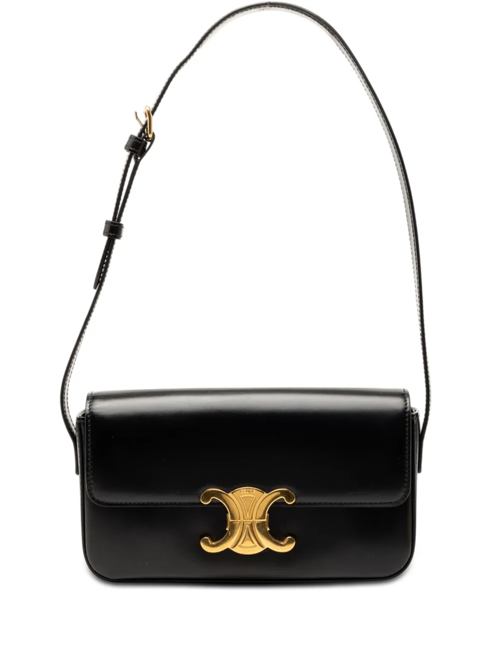 Celine Pre-Owned 2021 Shiny Calfskin Claude shoulder bag - Black