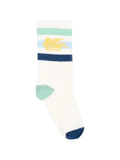ETRO KIDS calcetines a rayas con motivo Pegaso