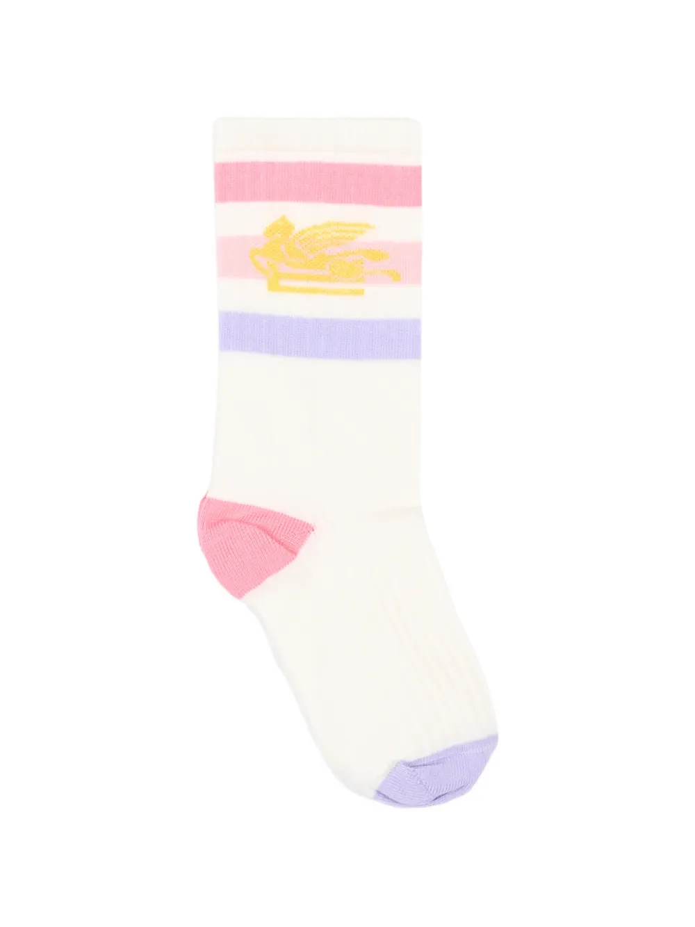 ETRO KIDS Pegasus striped socks - Bianco