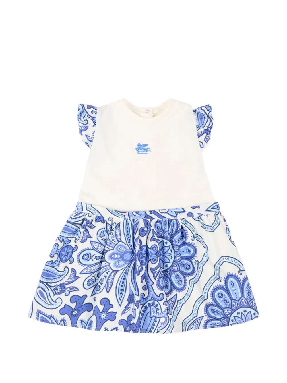 ETRO KIDS paisley-print ruffled dress - Toni neutri