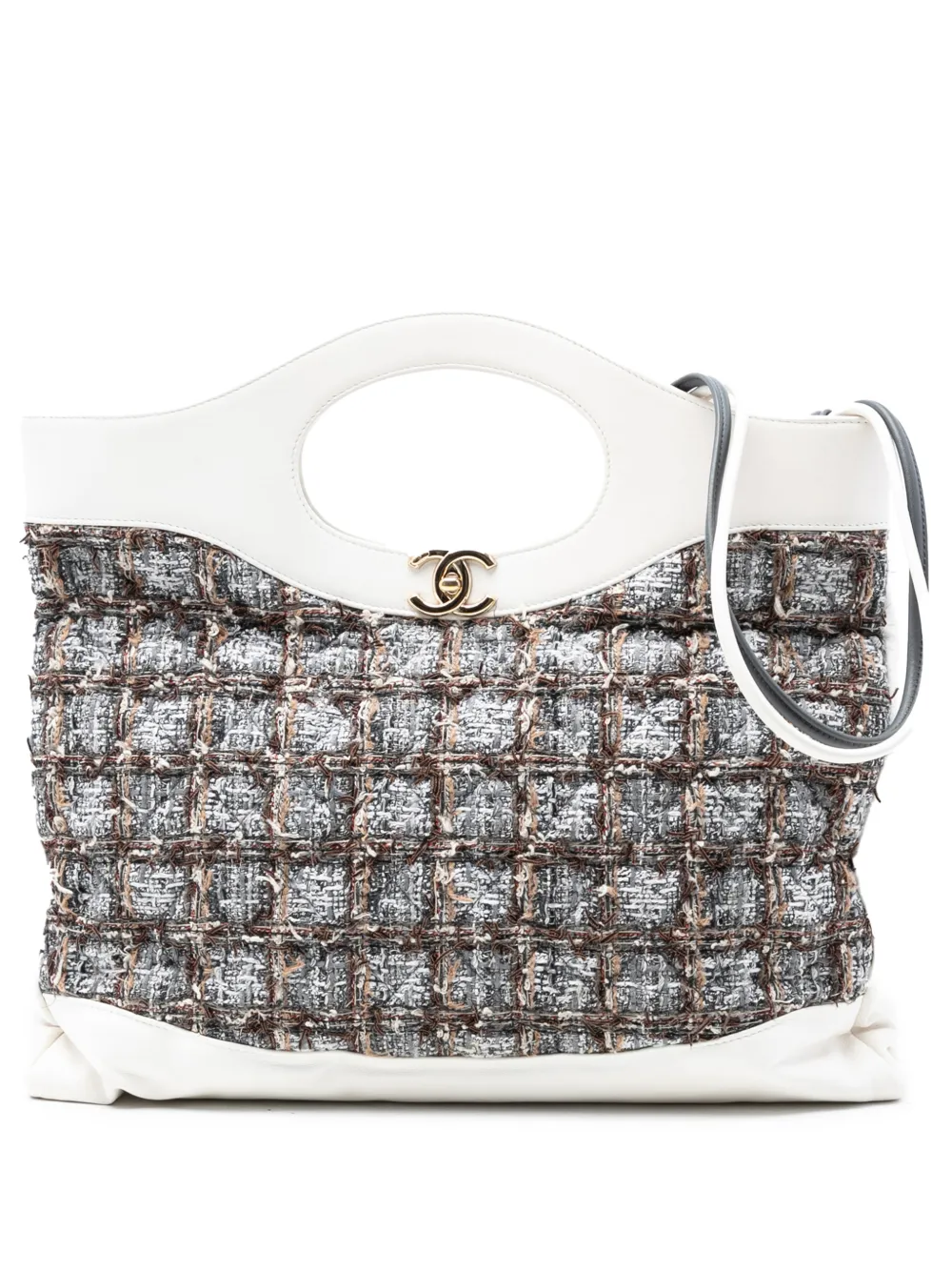 CHANEL Pre-Owned 2018-2019 Large Tweed 31 Shopping Bag satchel - Grigio