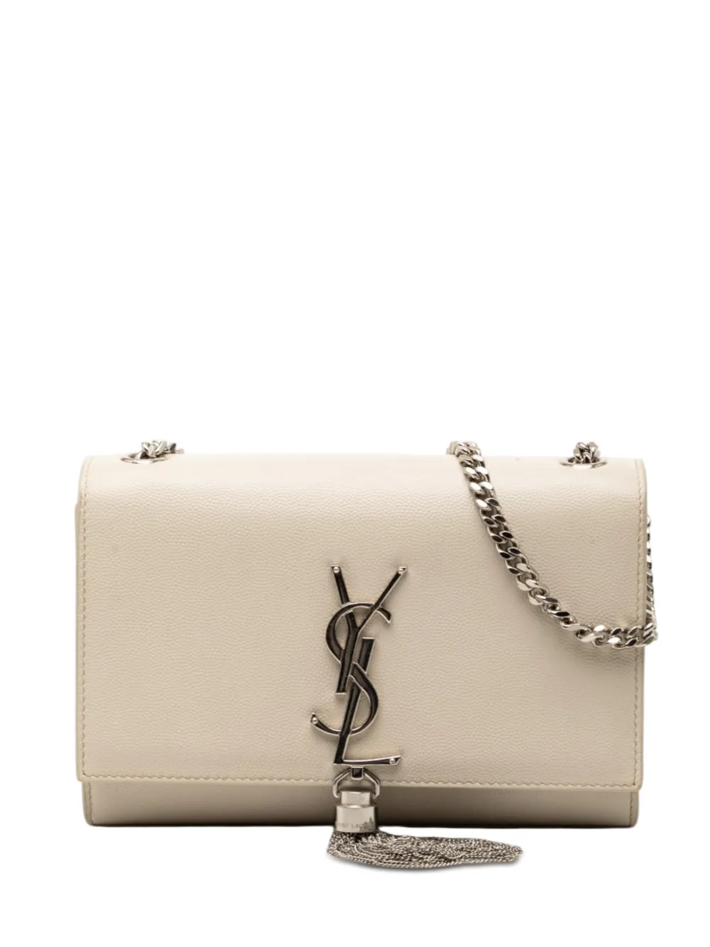 Saint Laurent Pre-Owned 2018 Small Grain de Poudre Monogram Kate Tassel crossbody bag - Marrone
