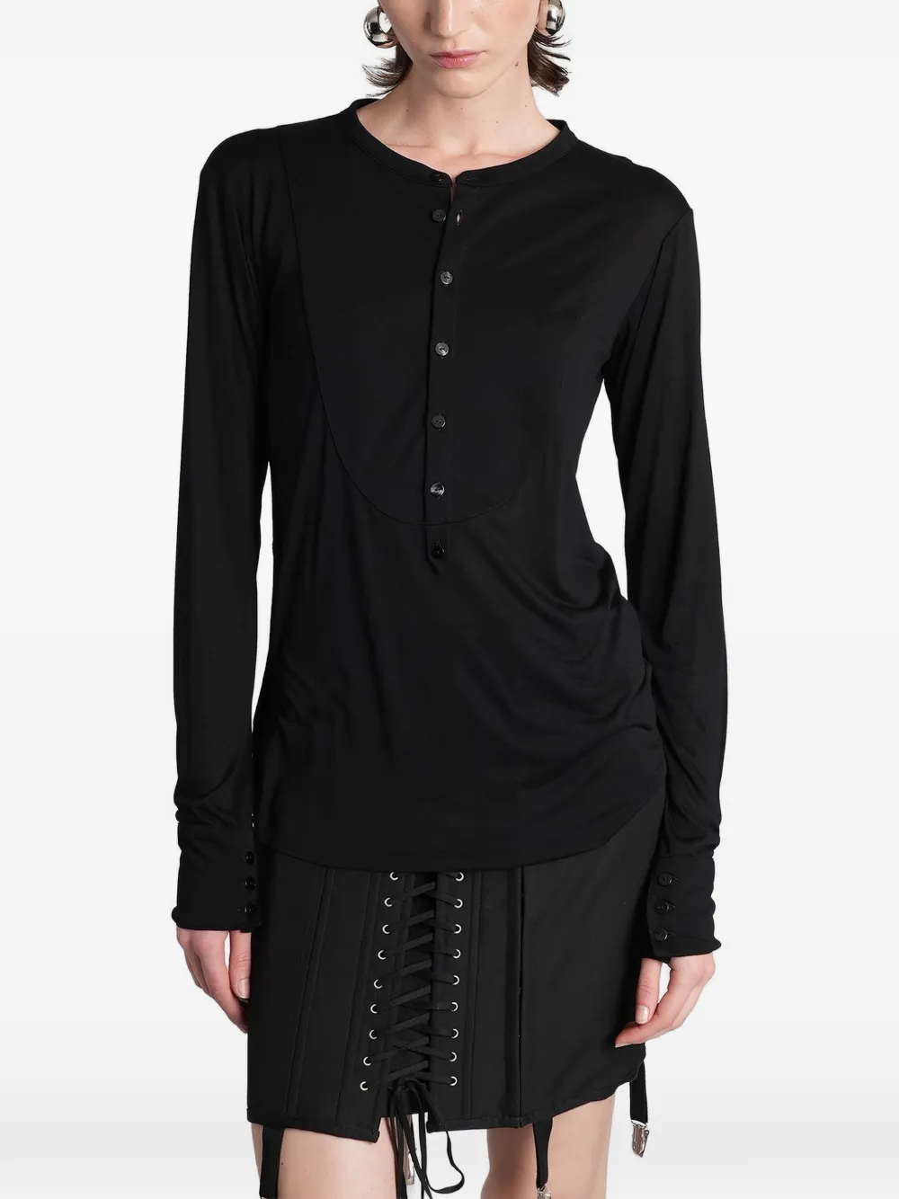 ANGELICA MONTINI STUDIOS Romi bib-detail sweatshirt - Nero