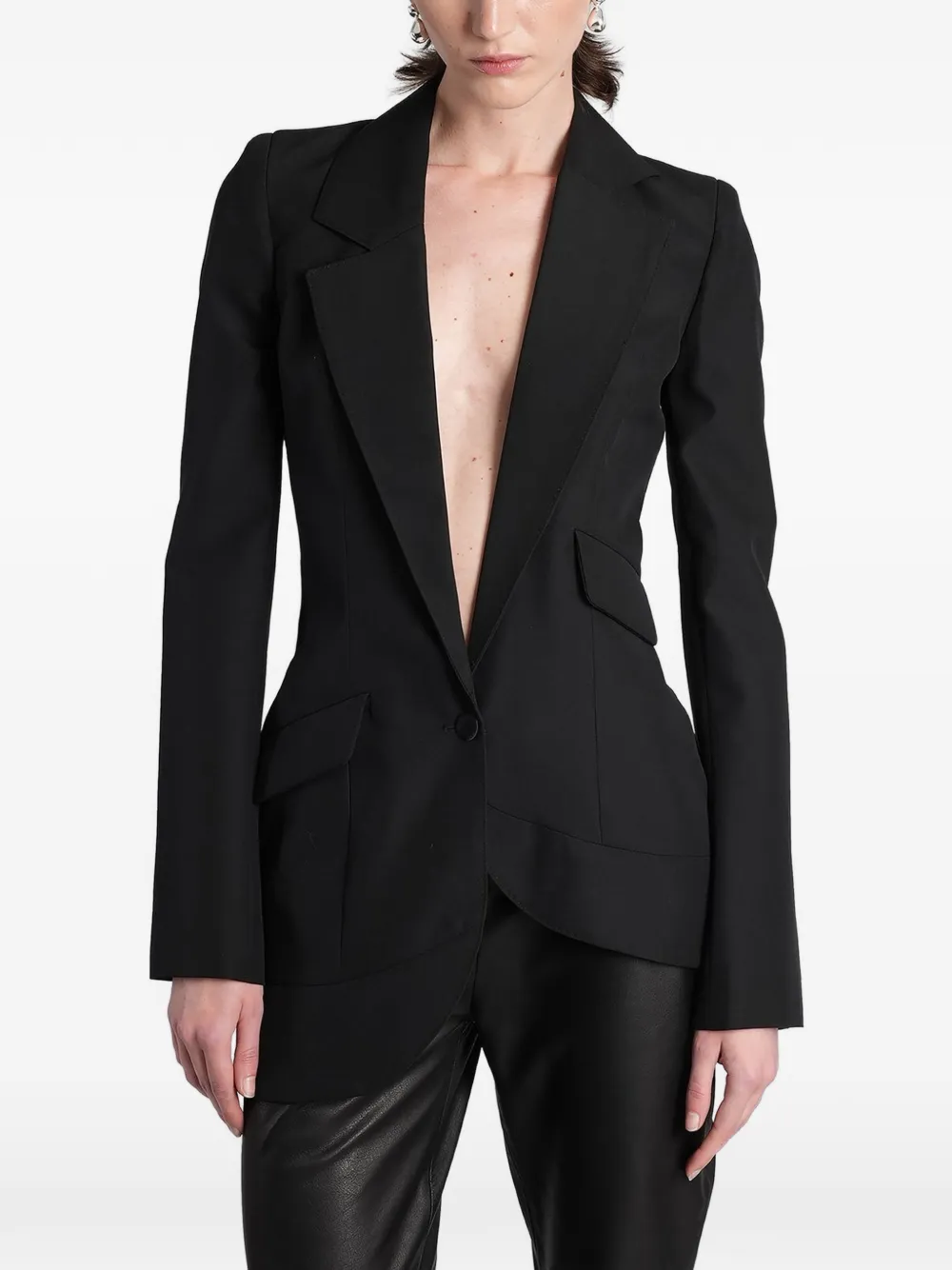 ANGELICA MONTINI STUDIOS Alice asymmetric blazer - Nero