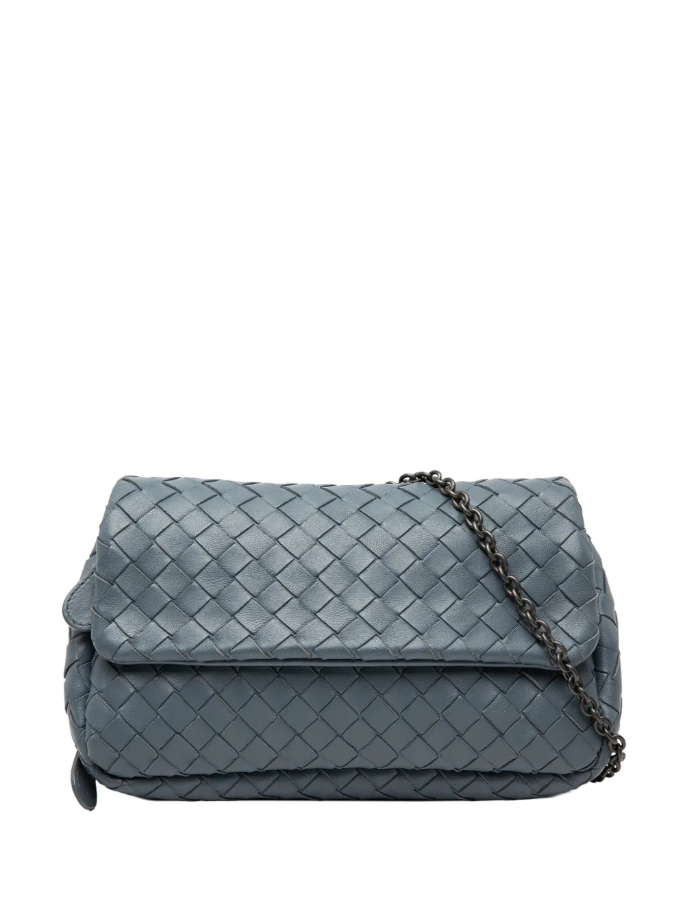 Bottega Veneta Pre-Owned 2012-2026 Mini Nappa Intrecciato Expandable Chain Flap crossbody bag - Blu