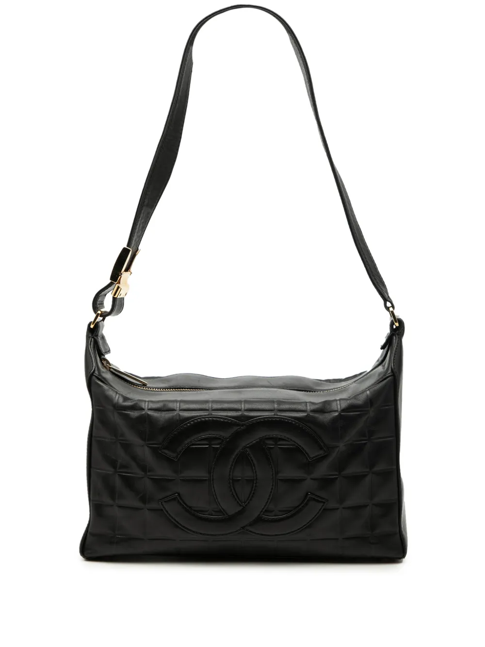 CHANEL Pre-Owned 2000-2002 Medium Lambskin Chocolate Bar shoulder bag - Nero