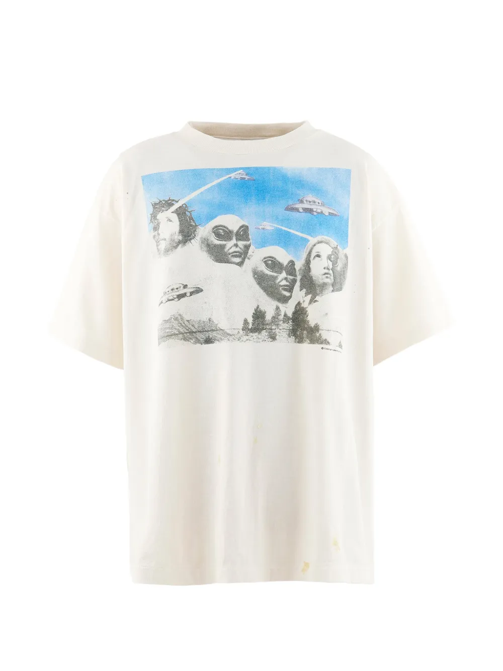 SAINT MXXXXXX x Sean Wotherspoon graphic-print distressed T-shirt - Bianco