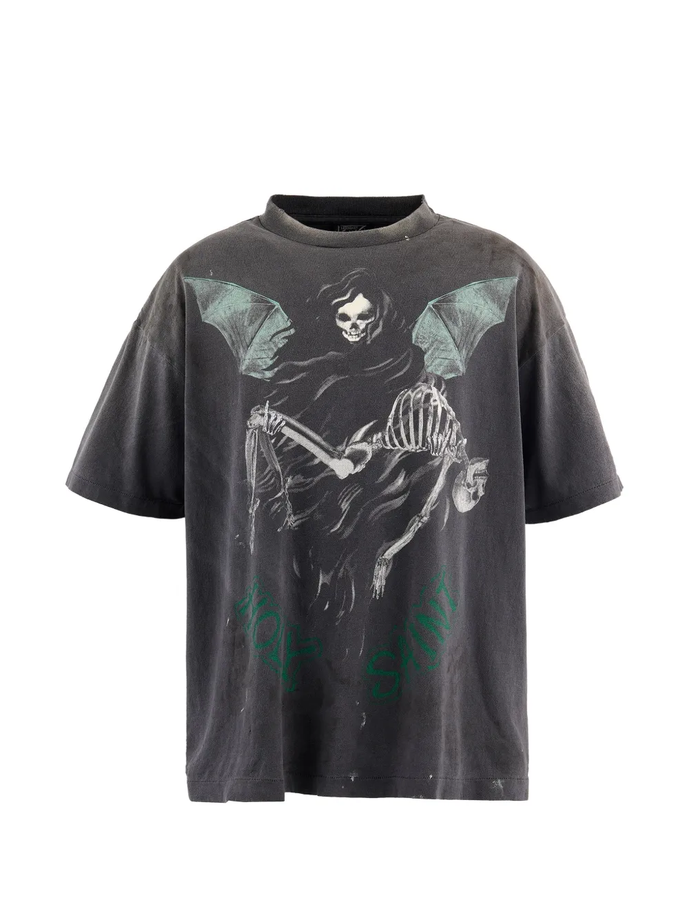 SAINT MXXXXXX graphic-print distressed T-shirt - Nero