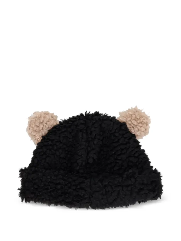 帽子 bear beanie BASICKS black S BASICKS bear-ear pom-pom Beanie | Black | FARFETCH