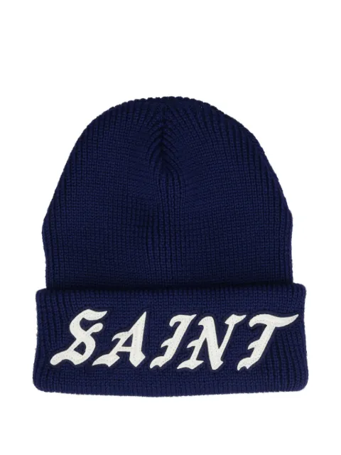 SAINT MXXXXXX logo-patch ribbed beanie