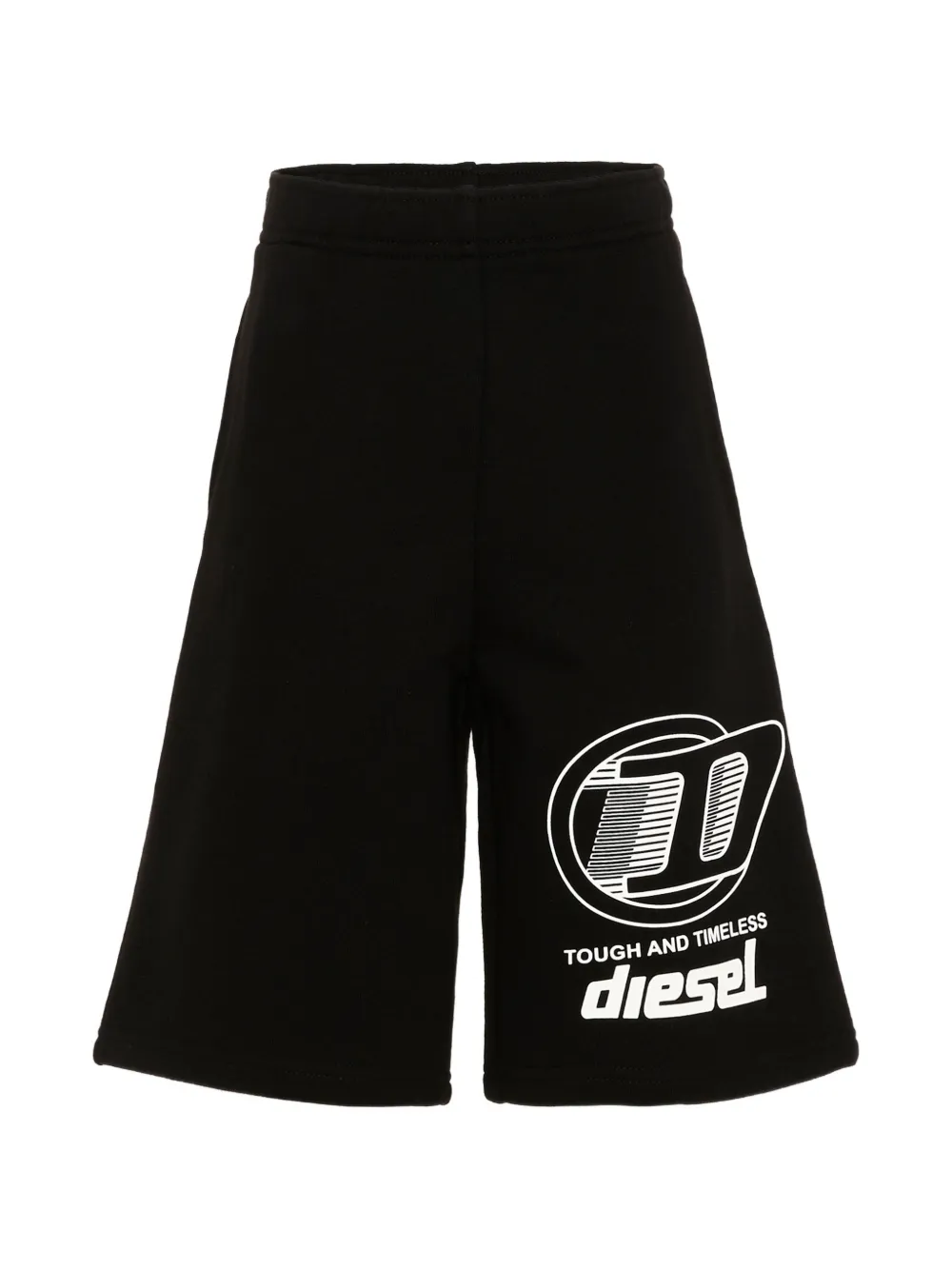 Diesel Kids logo-print jersey shorts - Black