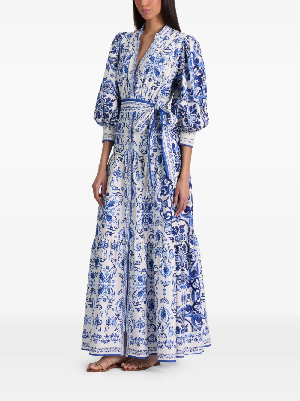 alice + olivia Cora gelaagde blousejurk Wit