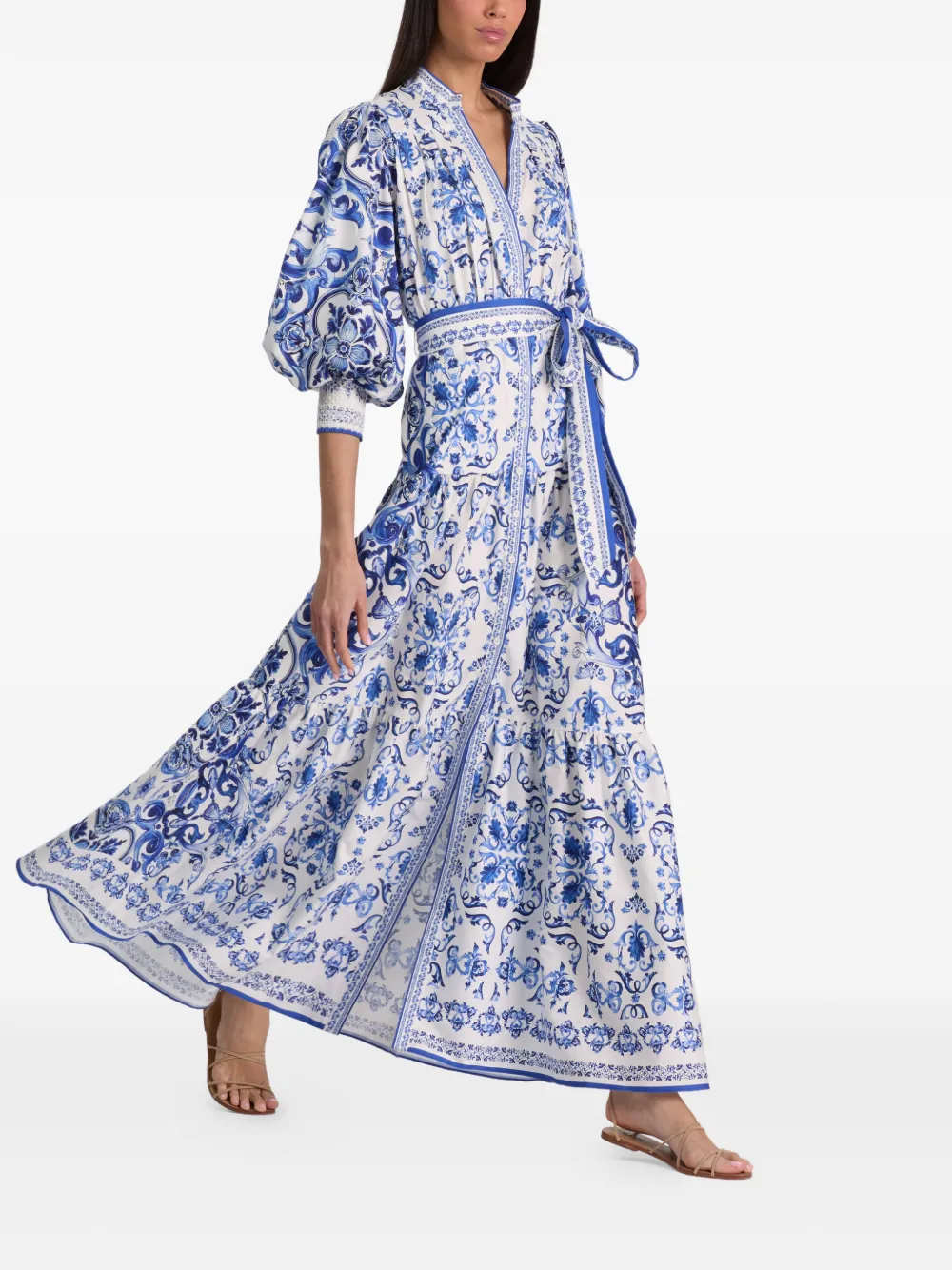 alice + olivia Cora gelaagde blousejurk Wit