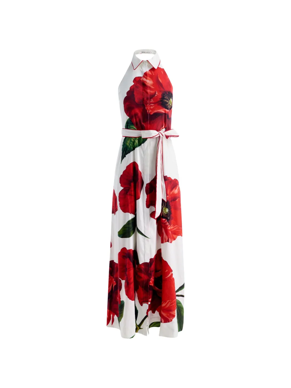 Alice And Olivia Chassidy Floral-print Halterneck Maxi Dress In White