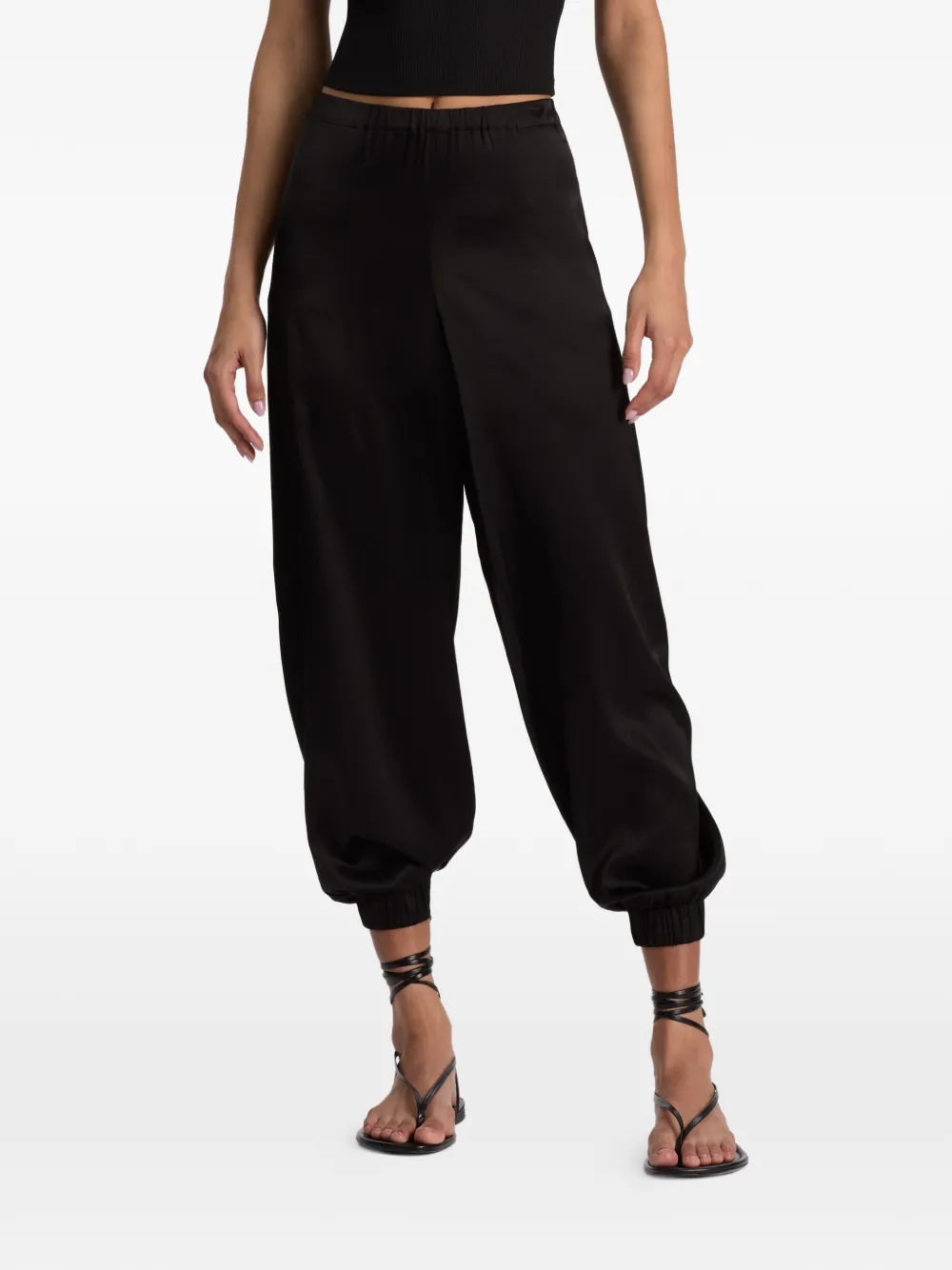 alice + olivia Declan elasticated-cuff trousers - Nero