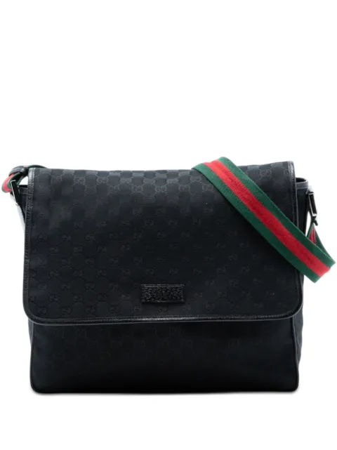 Gucci Pre-Owned 2016-2026 GG Canvas Web Flap Messenger Bag crossbody bag