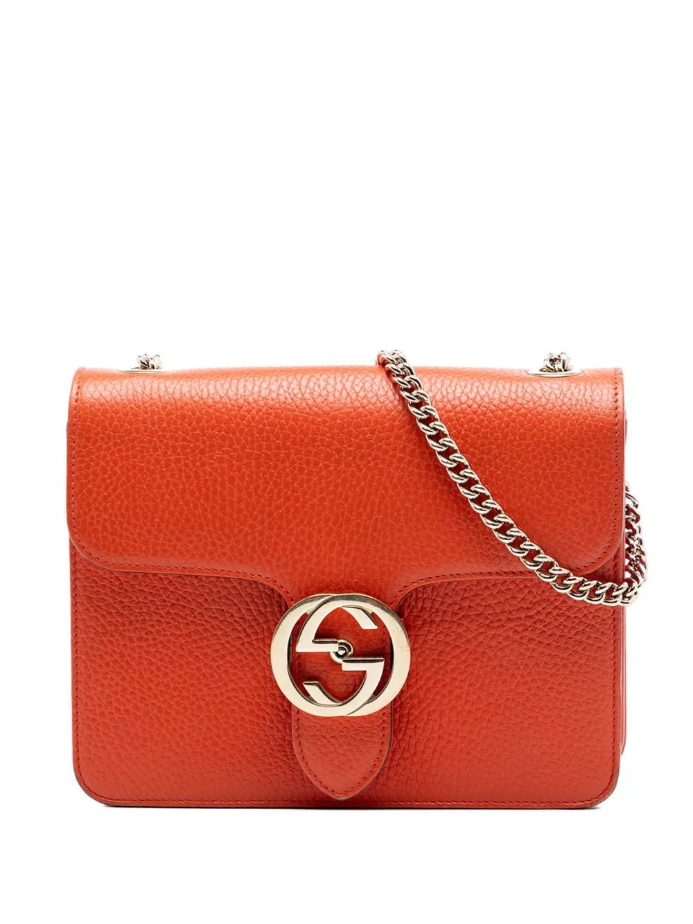 Gucci Pre-Owned 2016-2026 Small Dollar Calfskin Interlocking G crossbody bag - Arancione