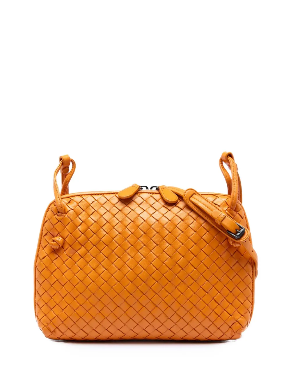 Bottega Veneta Pre-Owned 2012-2026 Nappa Intrecciato Nodini crossbody bag - Arancione