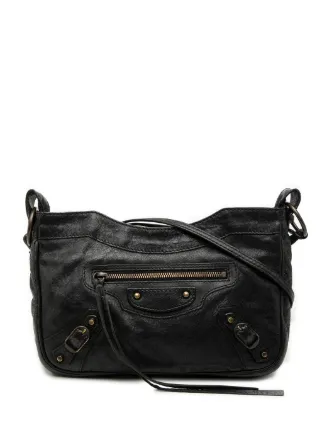 BALENCIAGA レザーバッグ ブラック Balenciaga Pre-Owned 2005 Lambskin Motocross Classic Hip Crossbody