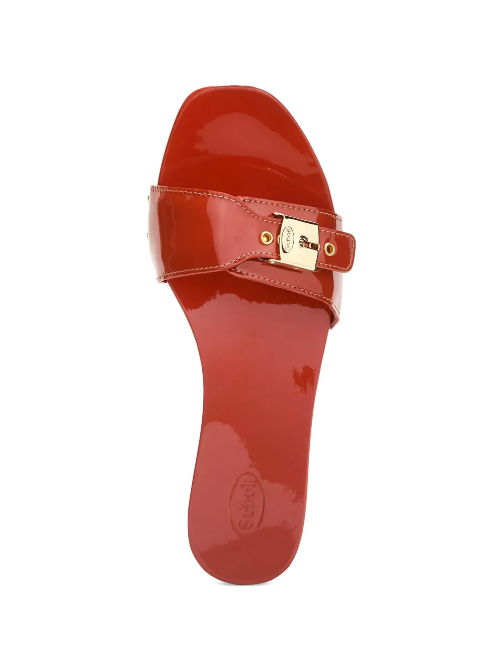 Scholl Pescura Cameron patent-finish sandals Rood