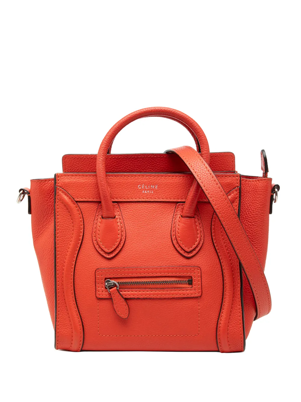 Celine Pre-Owned 2012 Nano Leather Luggage Tote satchel - Arancione