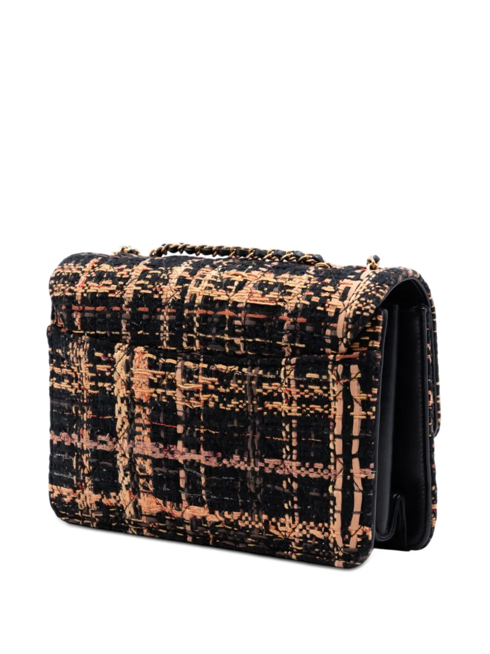  Chanel Pre-owned Borsa A Tracolla Beauty Lock Flap Mini In Tweed Trapuntato Con Battente 2018 - Nero 