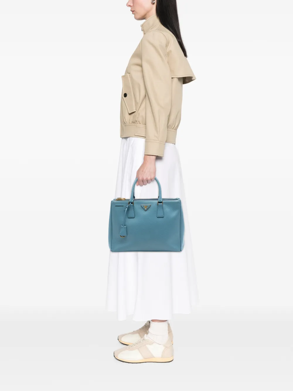 Prada Pre-Owned 2013-2026 Medium Saffiano Lux Galleria Double Zip