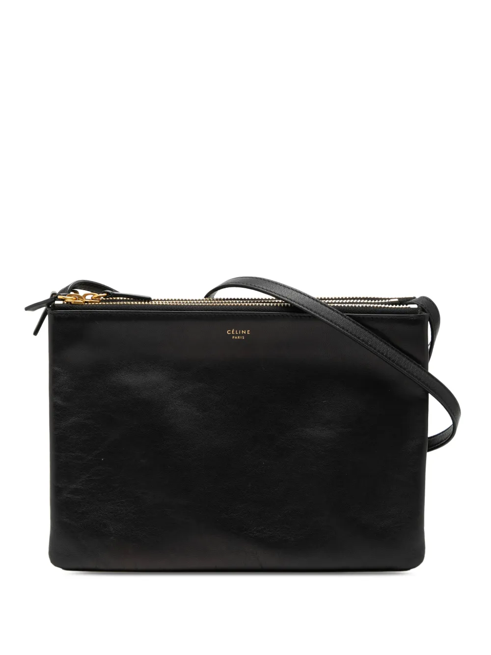 Celine Pre-Owned 2016 Large Lambskin Trio crossbody bag - Black