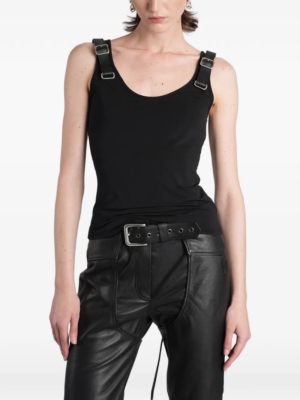 ANGELICA MONTINI STUDIOS Top con fibbie - Nero