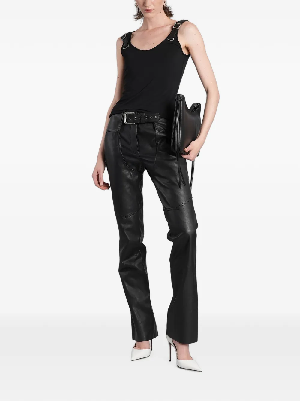 Angelica Montini Studios Buckle-strap Tank Top - Negro 