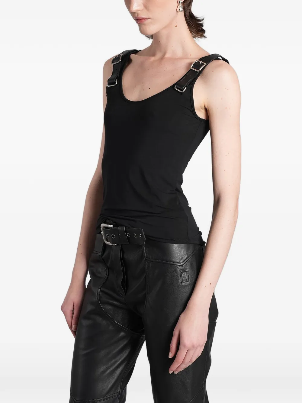  Angelica Montini Studios Buckle-strap Tank Top - Negro 