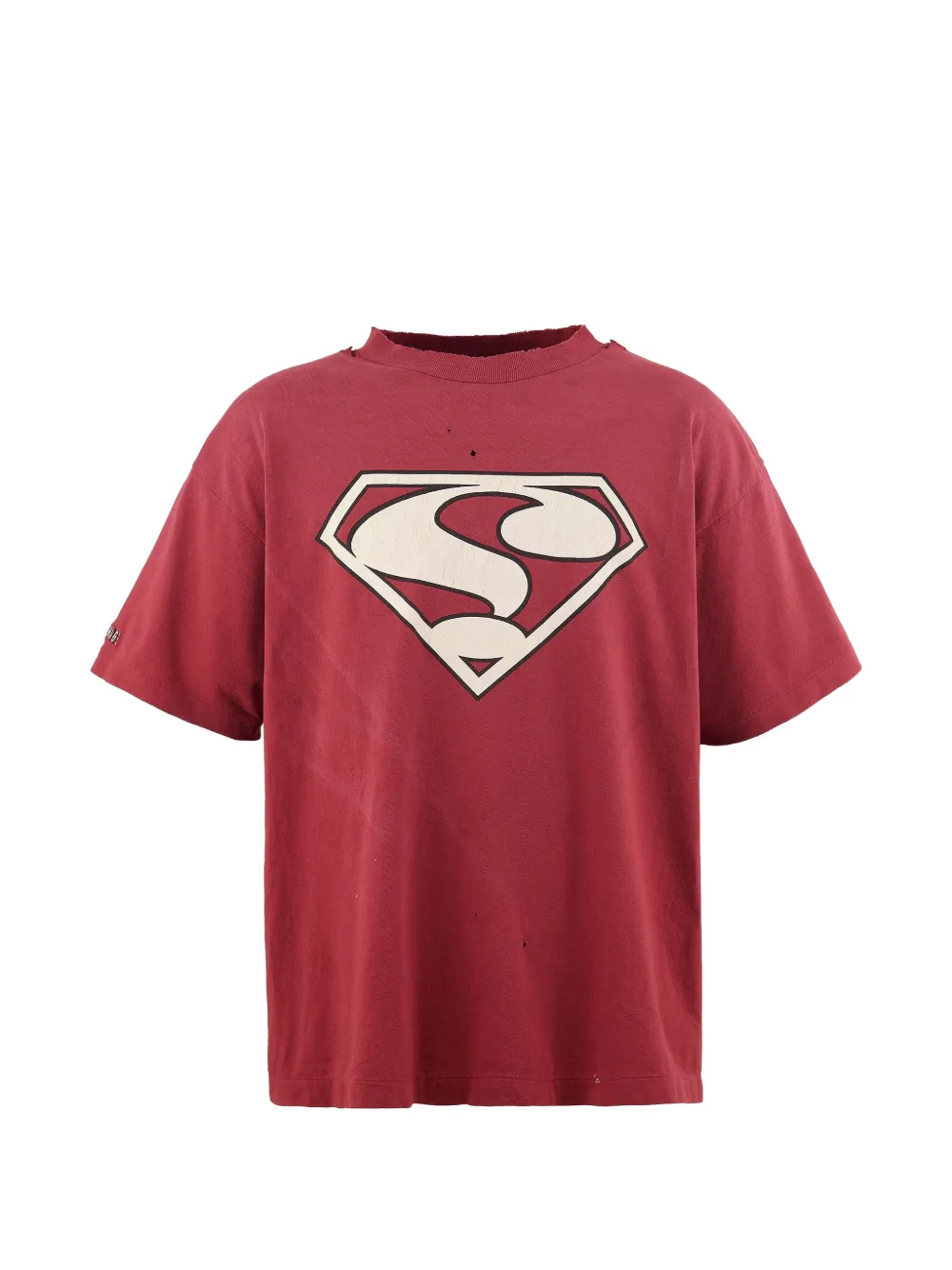SAINT MXXXXXX distressed graphic-print T-shirt - Rosso