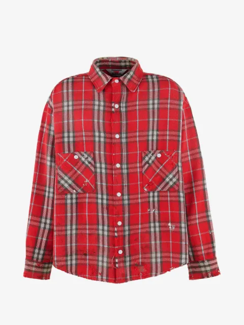 SAINT MXXXXXX camisa con motivo de cuadros y efecto envejecido
