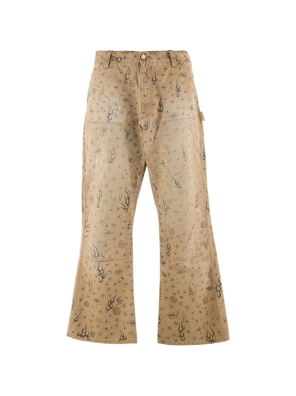 SAINT MXXXXXX Dr. Woo graphic-print trousers - Toni neutri