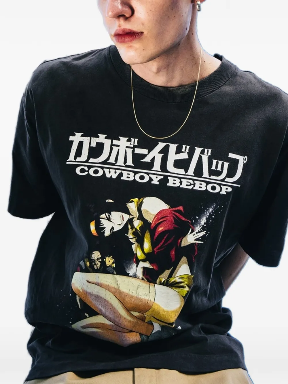 SAINT MXXXXXX x Cowboy Bebop T-shirt met grafische prints Zwart