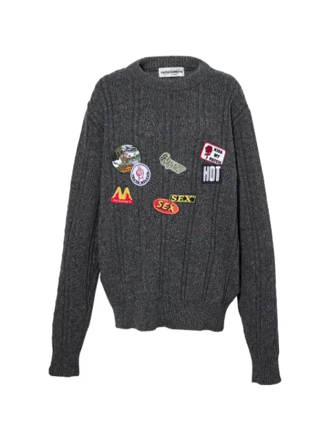 CARNE BOLLENTE Love Affair patchwork cable-knit sweater