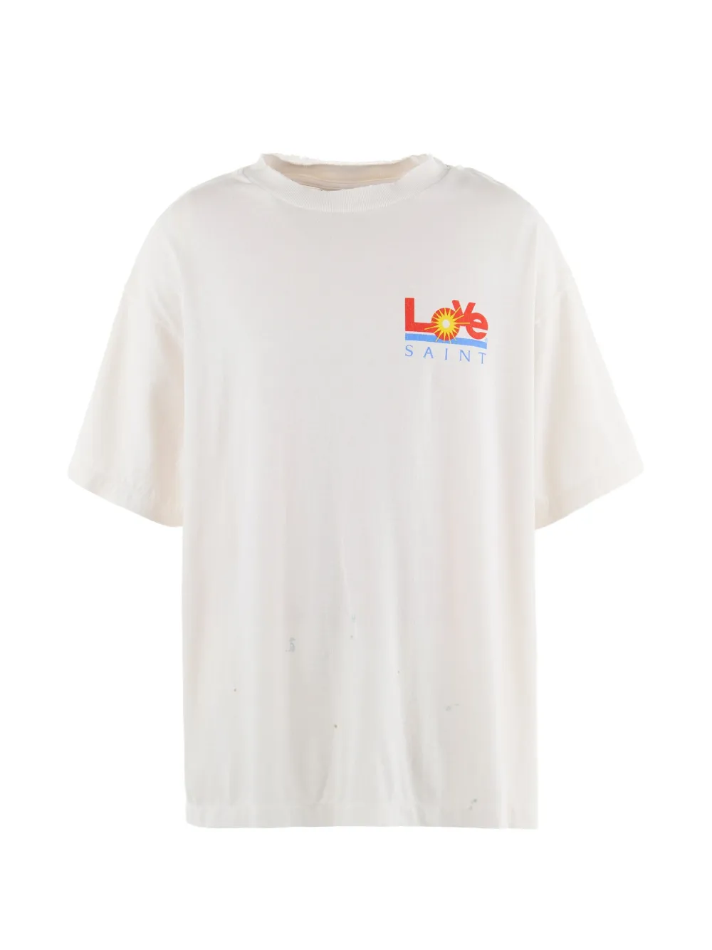 SAINT MXXXXXX distressed graphic-print T-shirt - Weiß