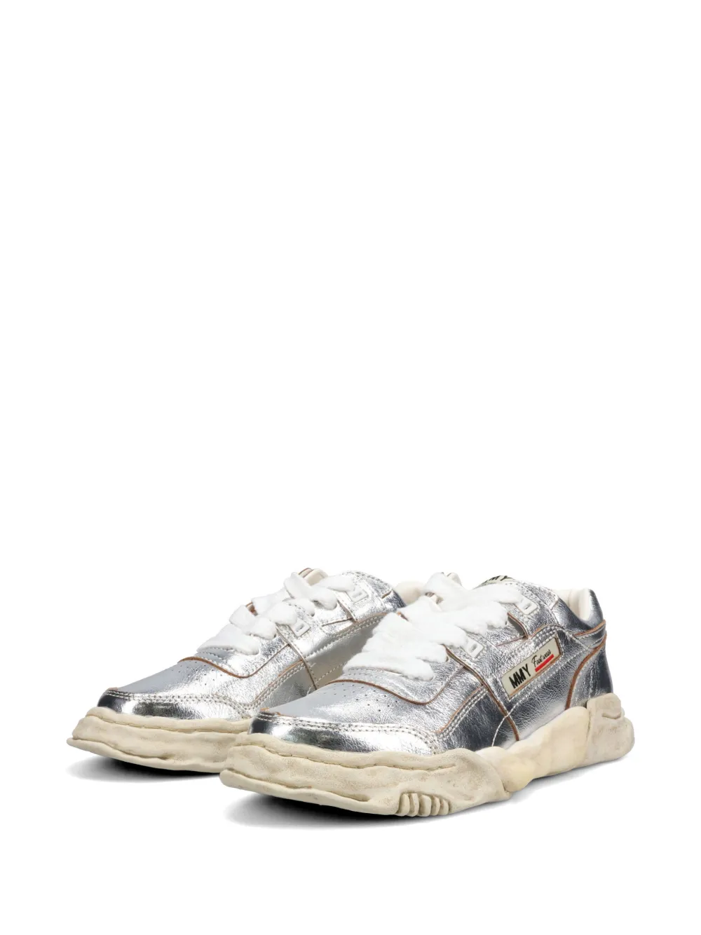 Maison MIHARA YASUHIRO Parker sneakers met gekreukt effect Zilver
