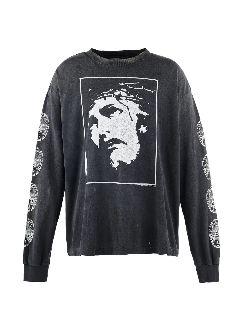 SAINT MXXXXXX graphic-print long-sleeve T-shirt - Nero