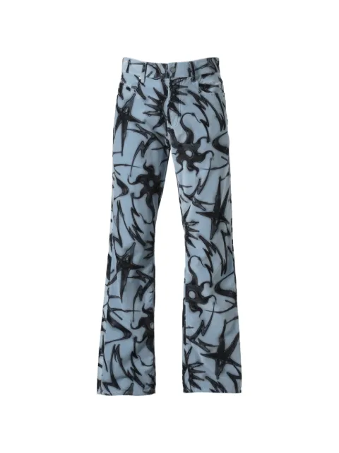 Casella Meyer velvet graphic-print trousers