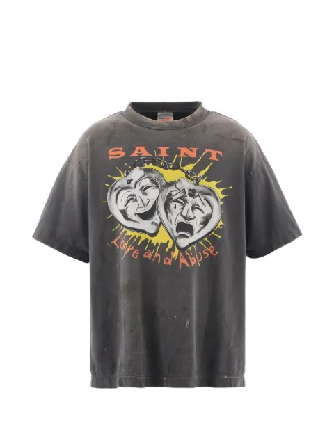 SAINT MXXXXXX graphic-print distressed T-shirt