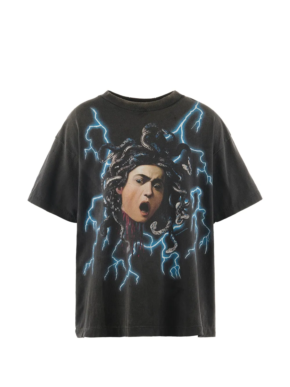 SAINT MXXXXXX Medusa lightning-print T-shirt - Nero