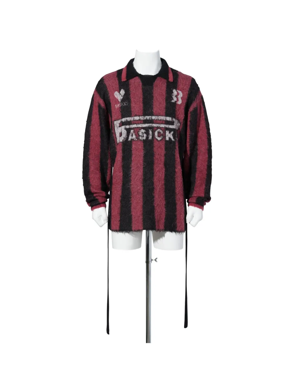 BASICKS striped logo-intarsia sweater - Rot