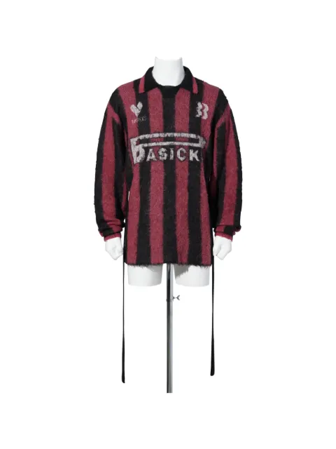 BASICKS striped logo-intarsia sweater